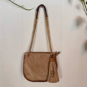 Michael Kors Suede Chain Strap Shoulder Bag w/ Tassel | Boho Luxe